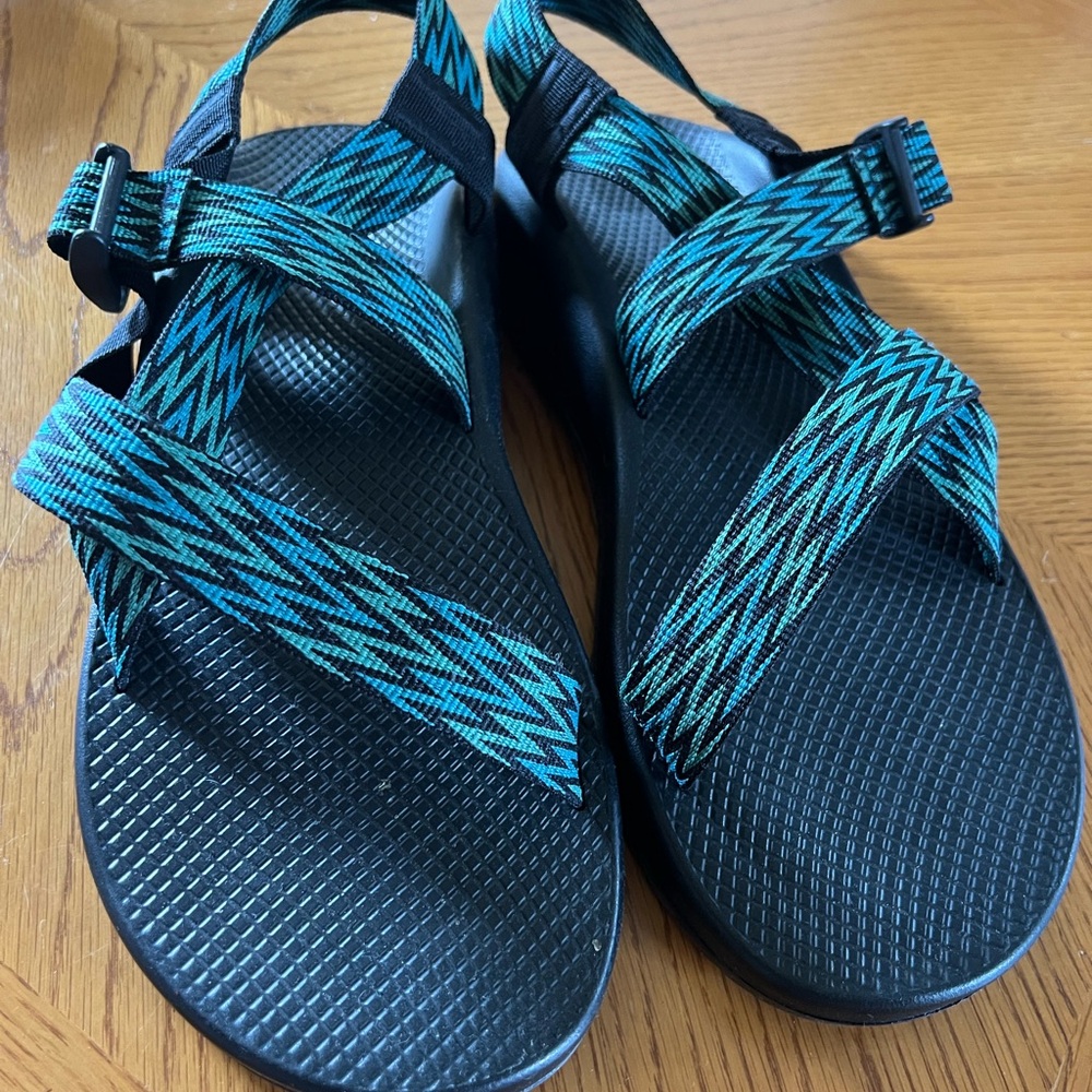 Chaco Black and Teal Sandals